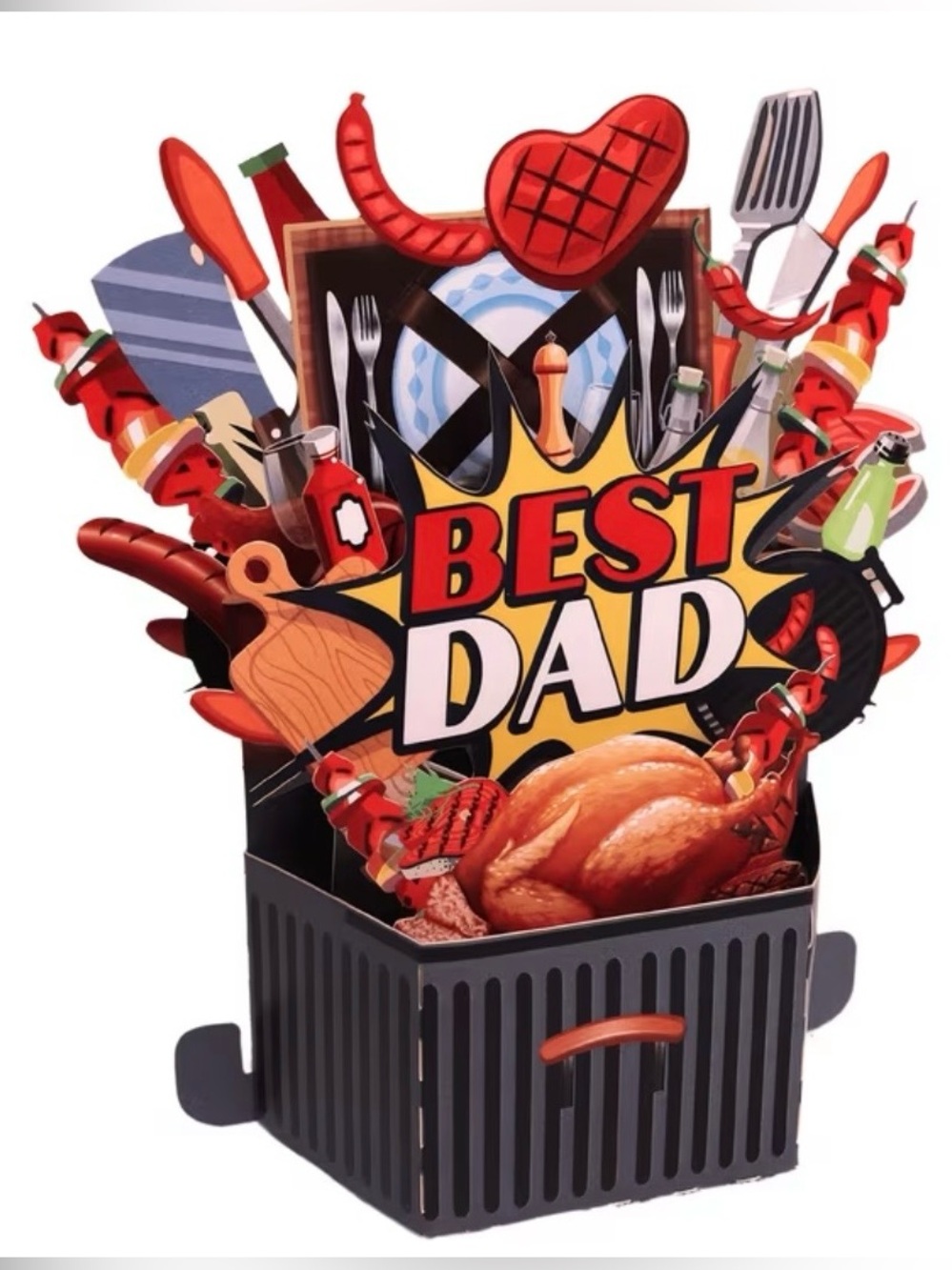 Best Dad BBQ Pop Up Card